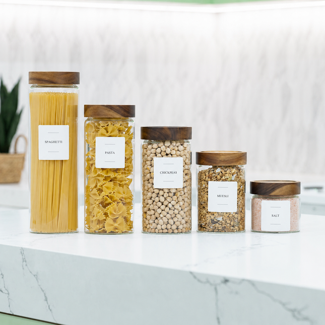 Acacia Screw On Glass Jar - 5 Sizes