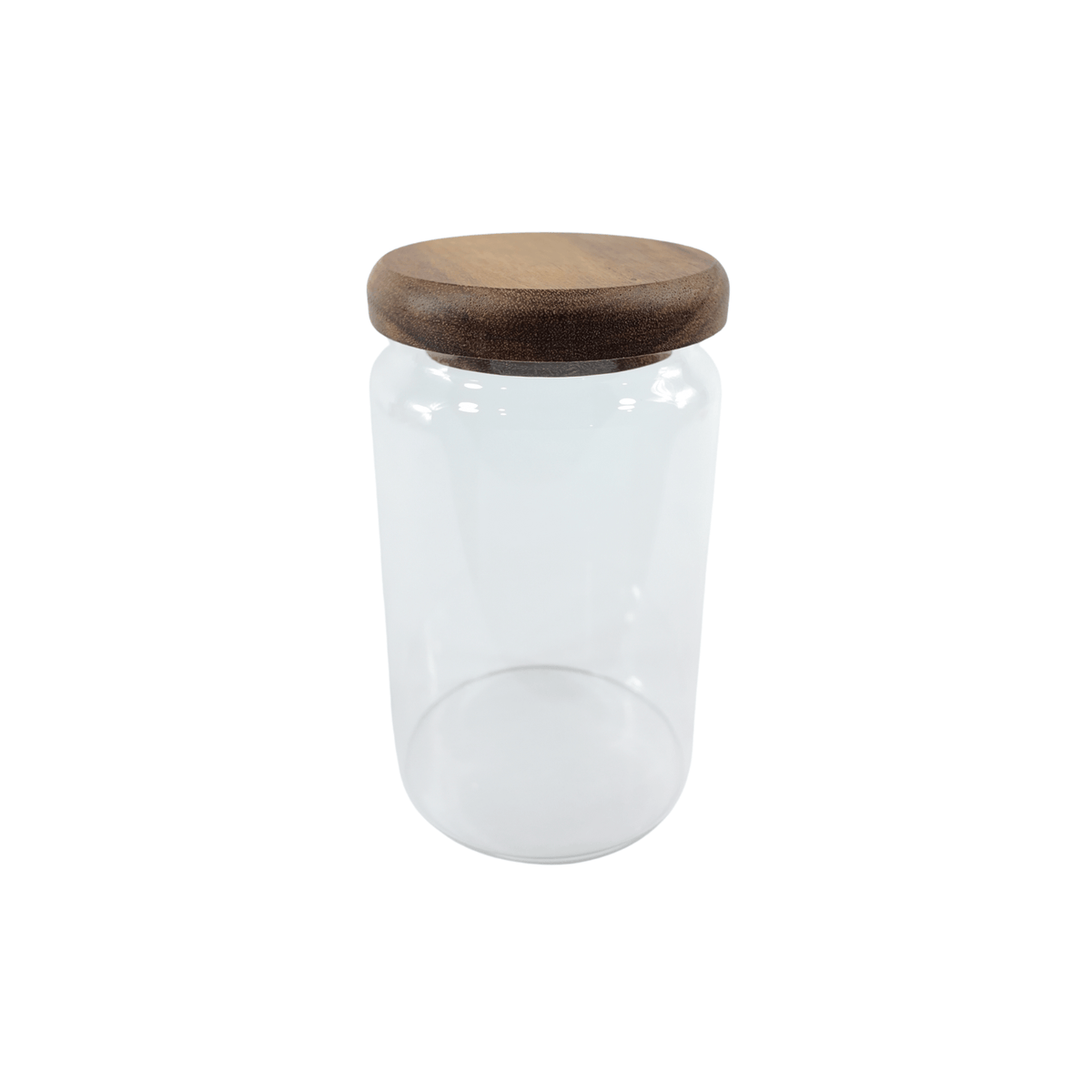 Clear Acacia Glass Jar with wooden lid for pantry organisation, part of the Acacia Glass Jar Deluxe Pantry – 21 Pack set.