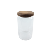 Clear Acacia Glass Jar with wooden lid for pantry organisation, part of the Acacia Glass Jar Deluxe Pantry – 21 Pack set.