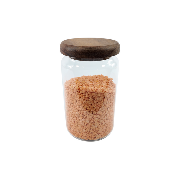 900ml Acacia lid glass jar for stylish and organised kitchen storage