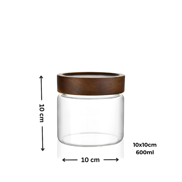 Acacia Screw On Glass Jar – 4 Sizes