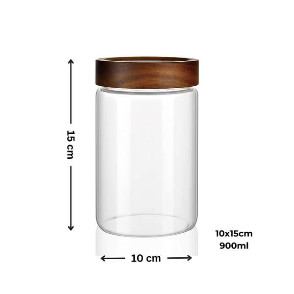 Acacia Screw On Glass Jar – 4 Sizes