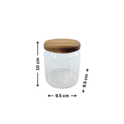 Acacia Lid Glass Jar Small Pantry Organisation 15 Pack, perfect for kitchen and pantry storage with stylish wooden lids.