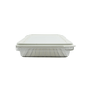 Compact airtight food storage container for fridge or pantry organization, space-saving design.