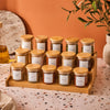 Bamboo 3-Tier Spice Rack with 15 Glass Jars – 120ml