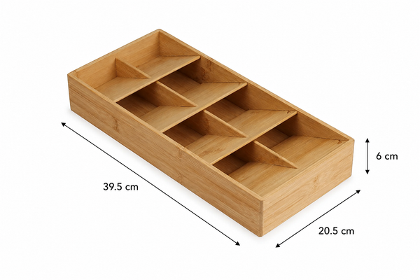 Bamboo Compact Cutlery Organiser