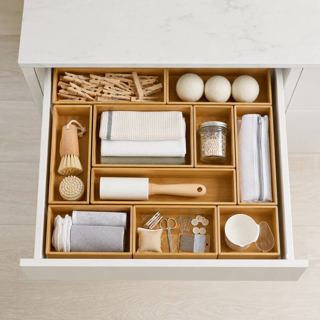Bamboo Drawer Organiser Insert – 4 Sizes