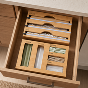 Bamboo Food Wrap Dispenser & Sandwich Bag Organiser Pack
