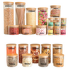 Bamboo Glass Jars Large Pantry Container Set - 24 Pack