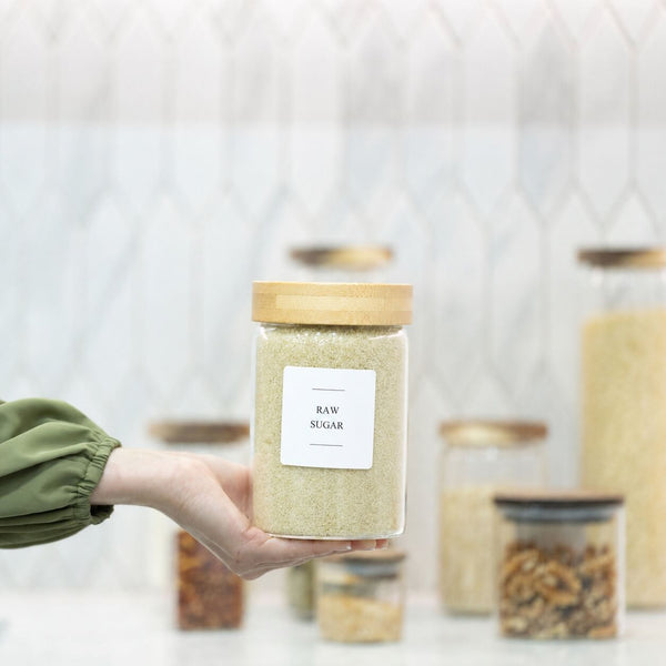 Bamboo Screw On Glass Jar – 5 Sizes