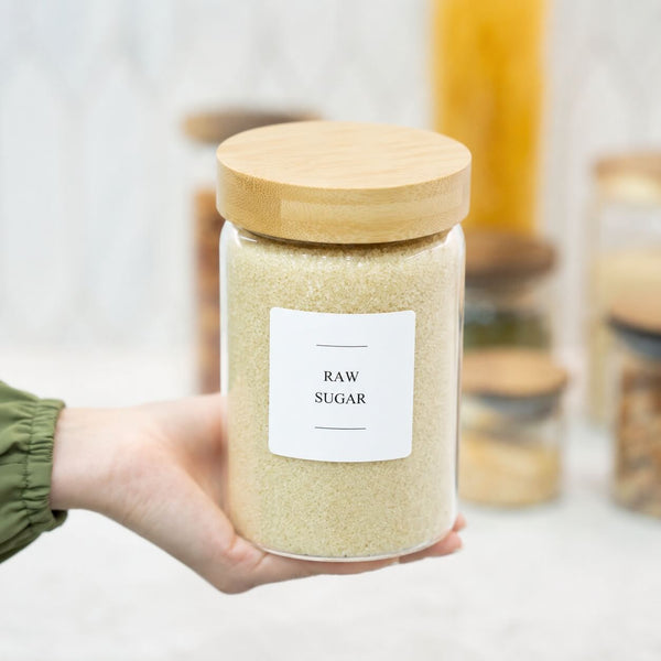Bamboo Screw On Glass Jar – 5 Sizes