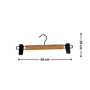 Bamboo Clip Pants Hangers 2 Pack – Black Matte Hook, ideal for efficient closet storage and organisation in wardrobes.
