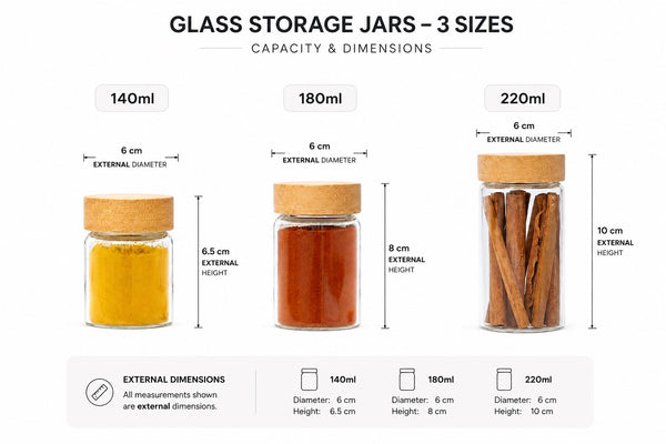 Bamboo Screw On Spice Jar – 3 Sizes