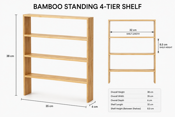 Bamboo Standing 4-Tier Shelf