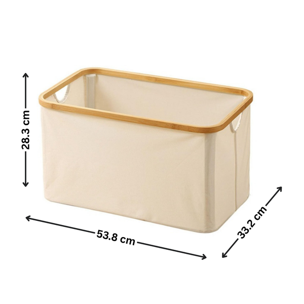 Beige Linen Basket – Large Without Handle