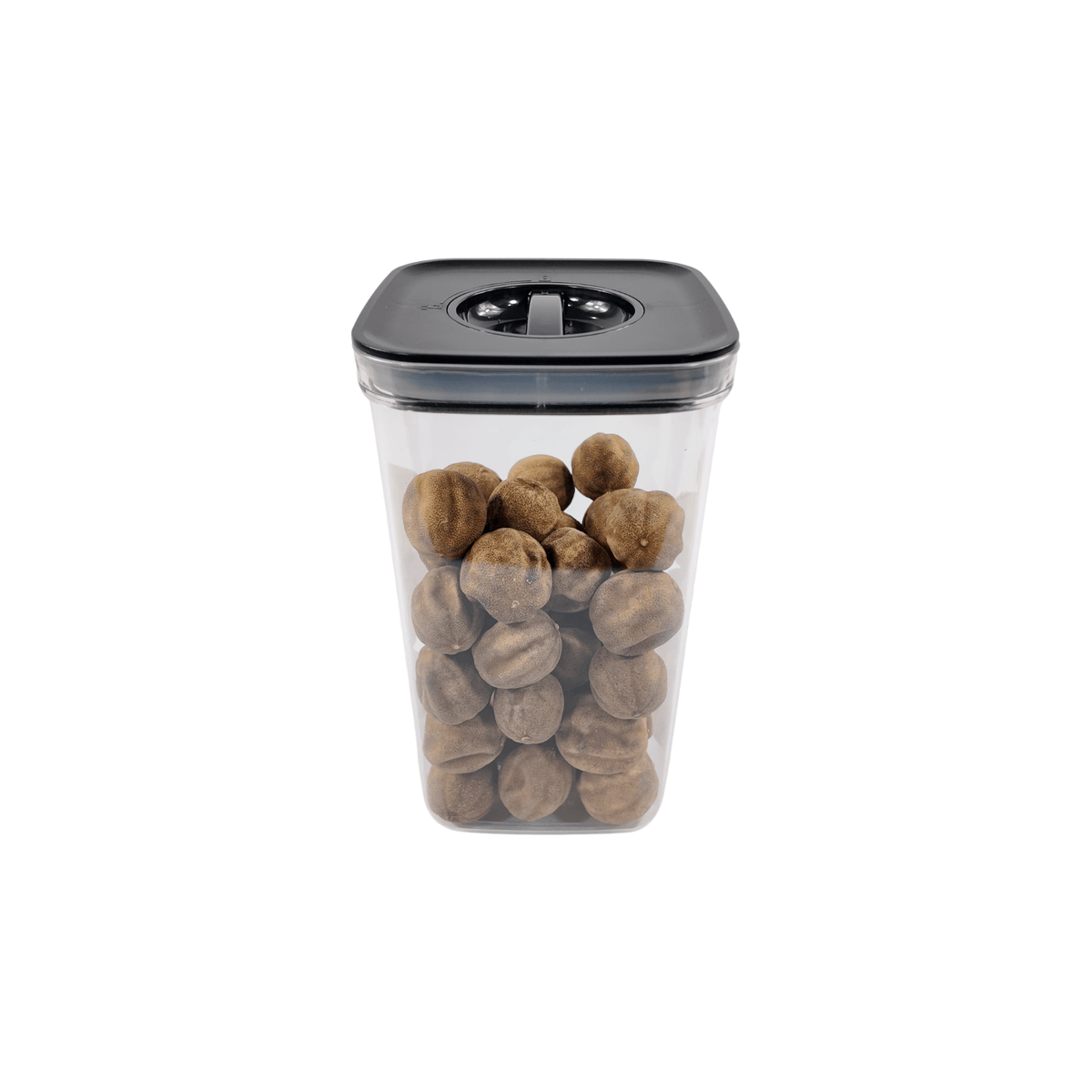 Black Airtight Container with Twist Lock – 2100ml, ideal for pantry organisation and kitchen storage of dry goods like nuts.