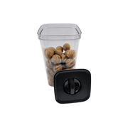 Black Airtight Container with Twist Lock – 2100ml filled with nuts for kitchen or pantry organisation and storage.