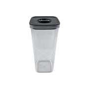 Transparent canister with black twist lid, part of Black Twist Canister Value Pack x 16, ideal for pantry or kitchen storage organisation.