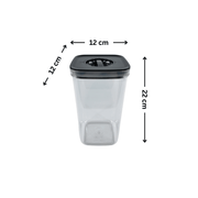 Black Airtight Container with Twist Lock – 2100ml, perfect for pantry organisation and keeping dry goods fresh.