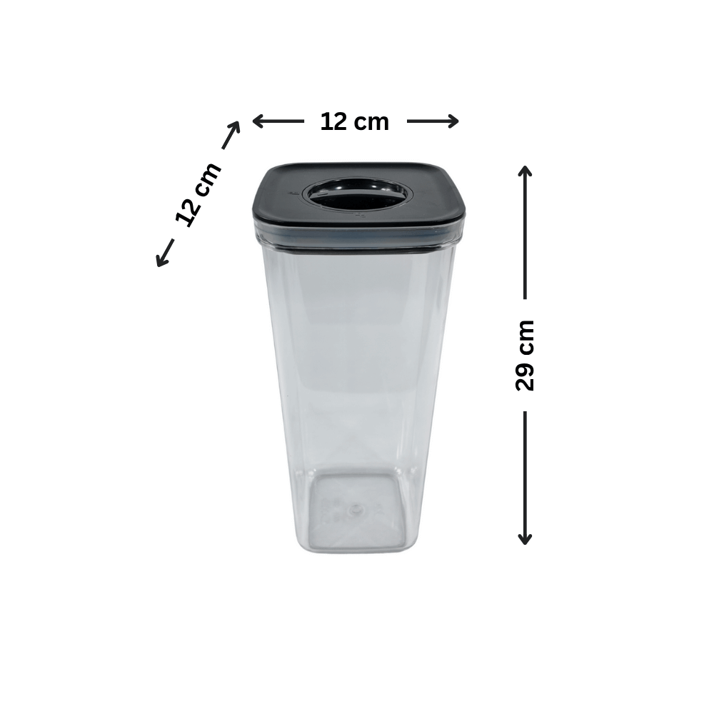 Black Airtight Container with Twist Lock – 2800ml for kitchen and pantry organisation, ideal for storage organisers.