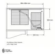Chrome Magic Corner Unit – Fits 900mm+ Blind Cabinets