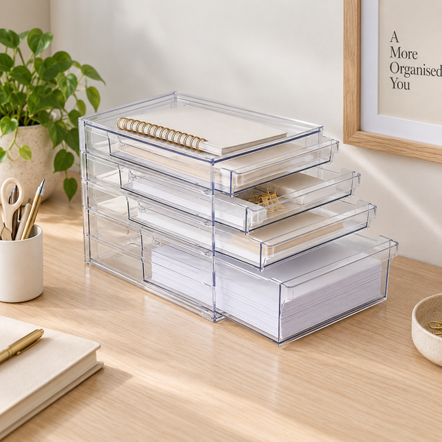 Clear 4-Drawer Organiser