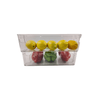 Clear fridge storage box with lemons and peppers, ideal for pantry or kitchen organization.