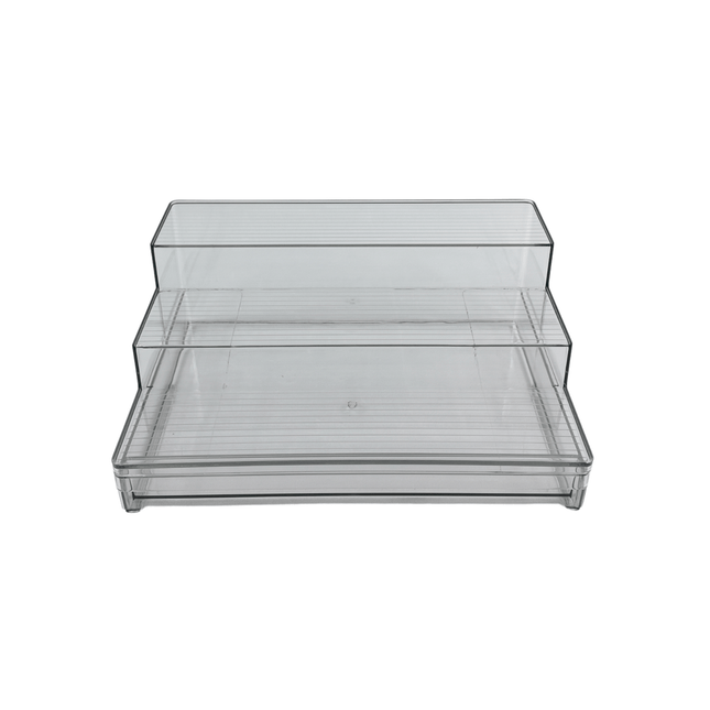 Clear Herb & Spice Rack with Drawer, perfect for kitchen organisation and storage, features pull out drawers for easy access.