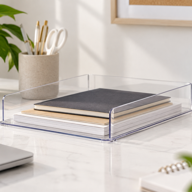 Clear PET Document Tray for Desk Organisation