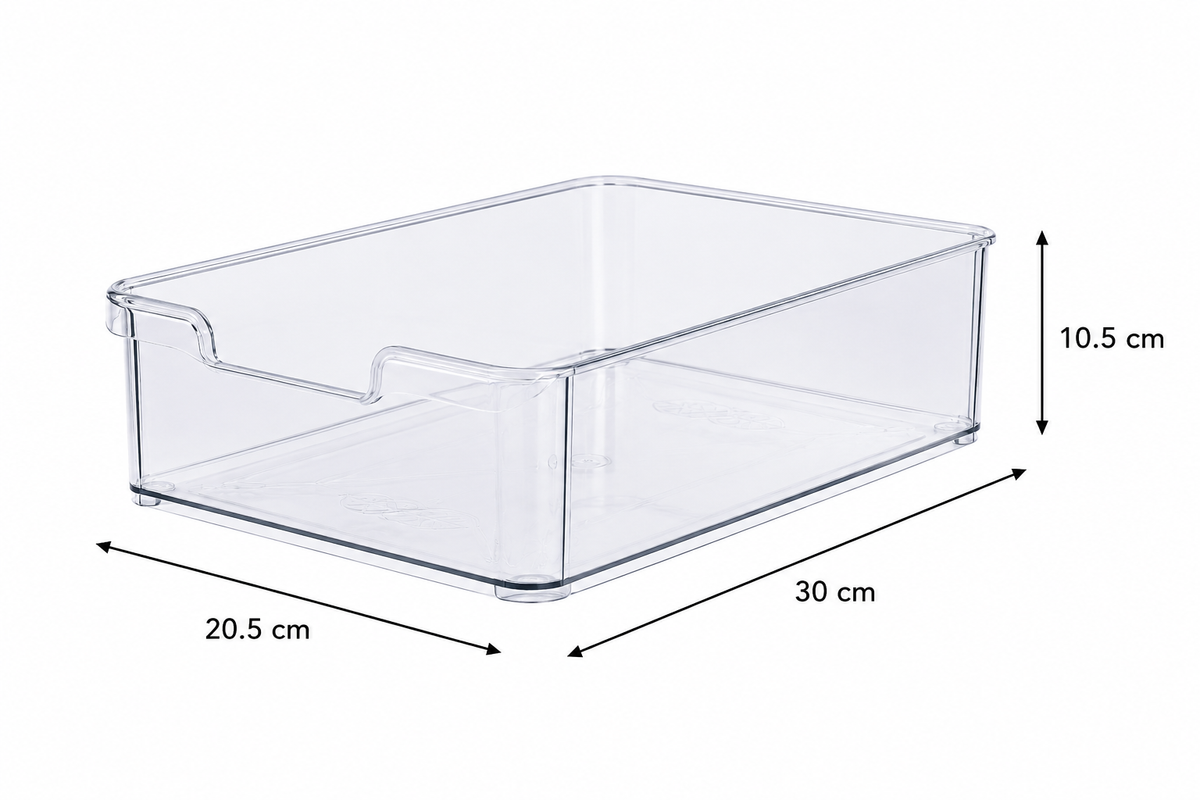 Clear Stackable Tub With Lip – Medium