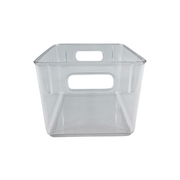 Clear Multi-Use Storage Tub With Lip – Large ideal for under sink storage and kitchen organisation, featuring durable handles.