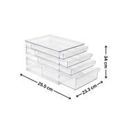 Clear 4-Drawer Organiser perfect for pantry storage, enhancing kitchen organisation with convenient and sleek design.
