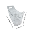 Clear pull-out storage organiser for pantry or fridge, 36x15x20 cm, space-saving container.