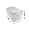 XL clear storage tub with handles, ideal for pantry organization and space-saving.