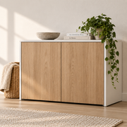 Custom Made 2-Door Cabinet – White Carcass, Choice of Door Finish