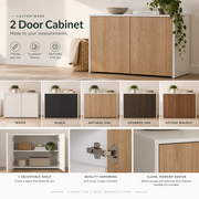 Custom Made 2-Door Cabinet – White Carcass, Choice of Door Finish