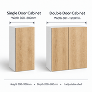 Custom Made 2-Door Cabinet – White Carcass, Choice of Door Finish