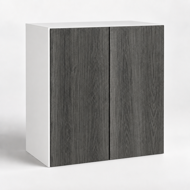 Custom Made 2-Door Cabinet – White Carcass, Choice of Door Finish