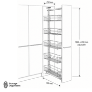 300mm & 400mm Pull Out Pantry Unit - Soft Close Kitchen Storage
