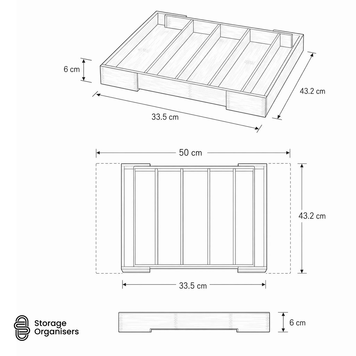 Bamboo Expandable Cutlery Drawer Insert