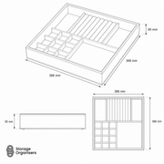 Grey Felt Jewellery & Accessory Tray 366x366x95mm