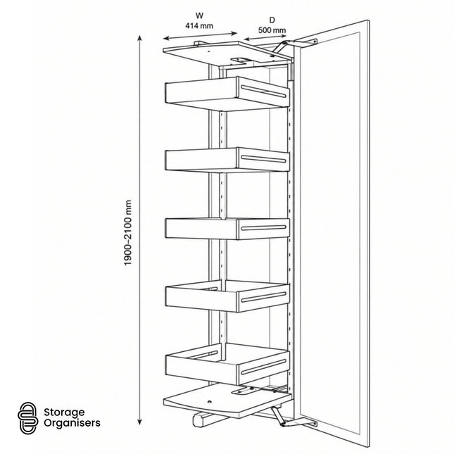 Slide Out Tall Pantry Unit 450mm & 600mm
