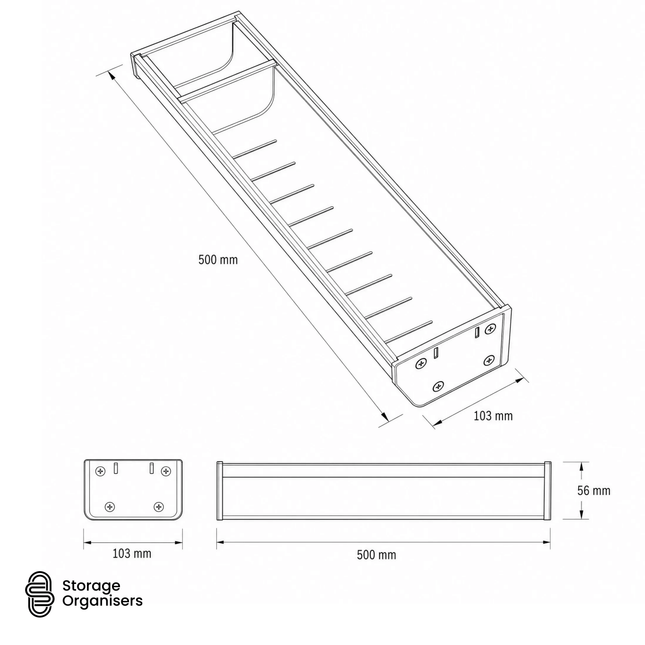 Stainless Steel Cutlery Organiser – Single Compartment Tray