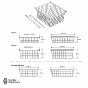 Wire Storage Basket with Slides - White