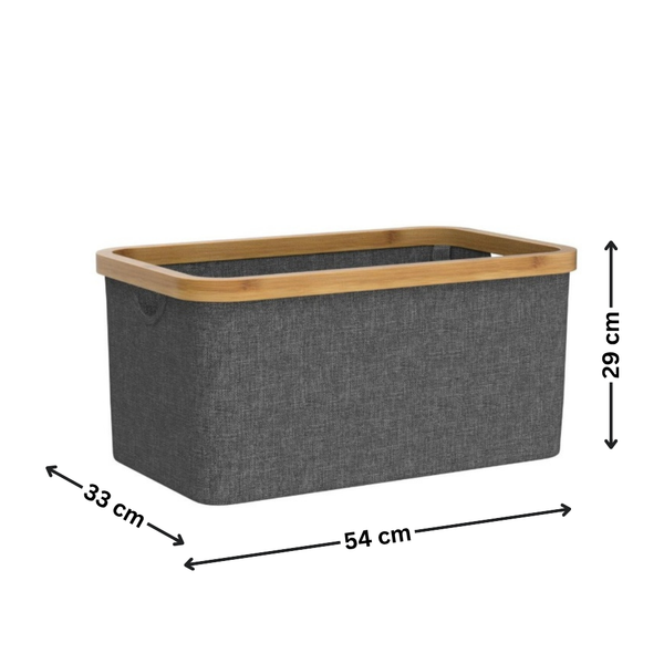 Dark Grey Linen Basket – Large Without Handle