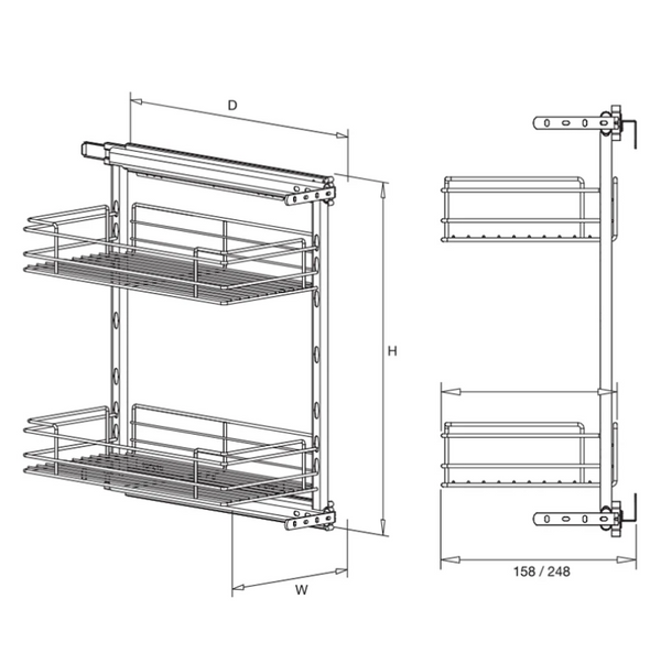 Pull-Out Kitchen Utility Rack - 2 Sizes