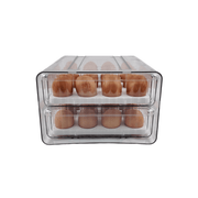 Two-Level Egg Organiser Drawer – Secure & Efficient Fridge Storage for optimal kitchen organisation and egg preservation.