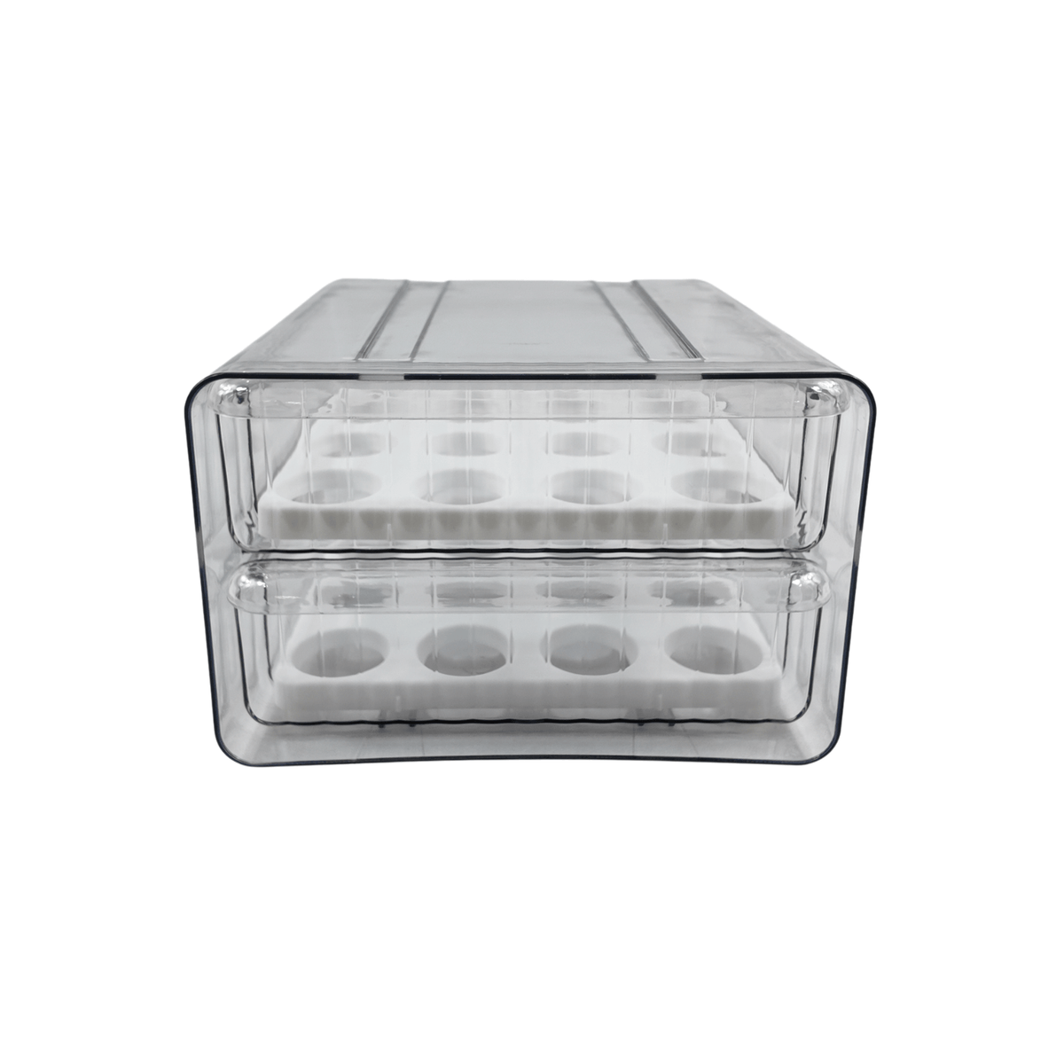 Two-Level Egg Organiser Drawer - Secure & Efficient Fridge Storage for optimal kitchen and fridge organisation.