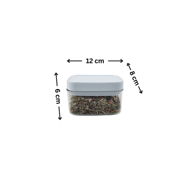 Elegant white airtight container 400ML for kitchen storage, pantry organisation, or fridge use. Ideal for decluttering and space-saving.
