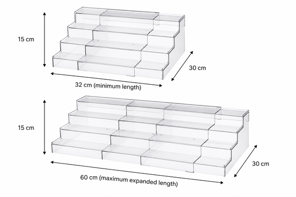 Expandable 4-Tier Clear Spice Rack Organiser